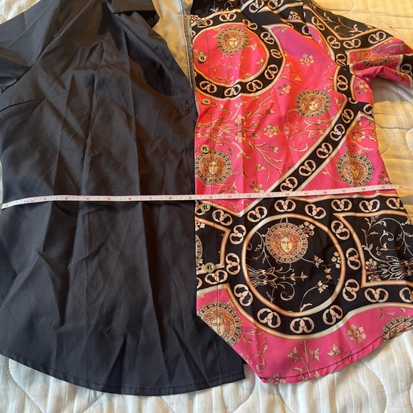 New XL (size 12) Scarf Print Colorblock Long Sleeve Button-up Top NWOT - Picture 7 of 10